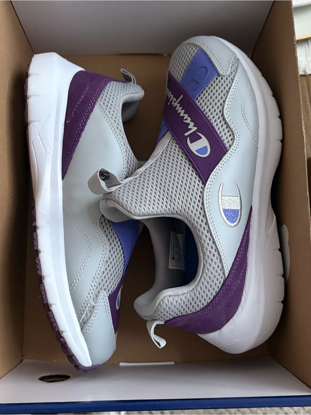 Champion Women's Gray and Purple Slip-On Athletic Sneakers
No tags. New in box